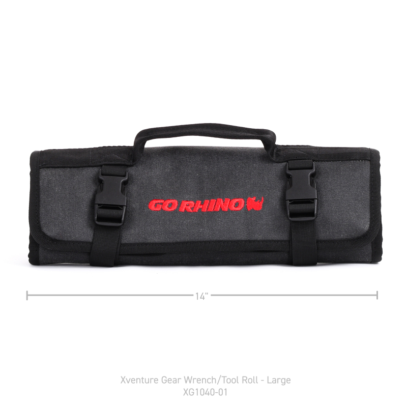 Go Rhino XVenture Gear Tool Wrench Roll - Large (4x4in. Closed) 12oz Waxed Canvas - Black thumbnail 7