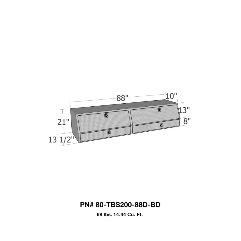 Westin/Brute Contractor TopSider 88in w/ Drawers & Doors - Aluminum thumbnail 3