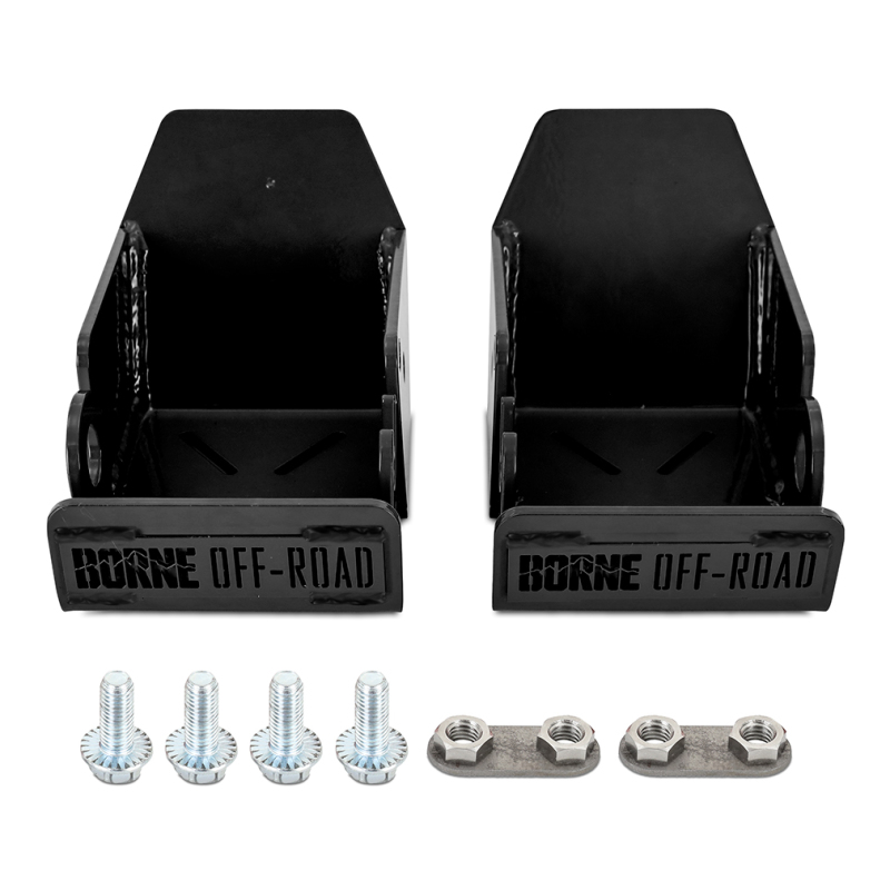 Borne Off-Road 2021+ Ford Bronco Skid Plate Rear Shock Pair Black thumbnail 2