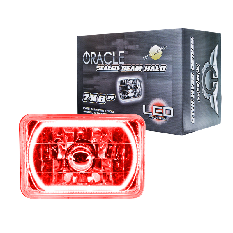 Oracle Pre-Installed Lights 7x6 IN. Sealed Beam - Red Halo thumbnail 2