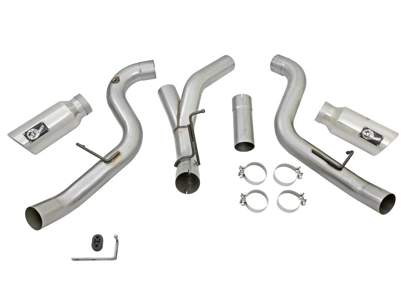 aFe Atlas Exhaust 4in Dual DPF-Back Al Steel w/ Pol Tips 16-17 GM Diesel Truck V8-6.6L (td) LML thumbnail 9