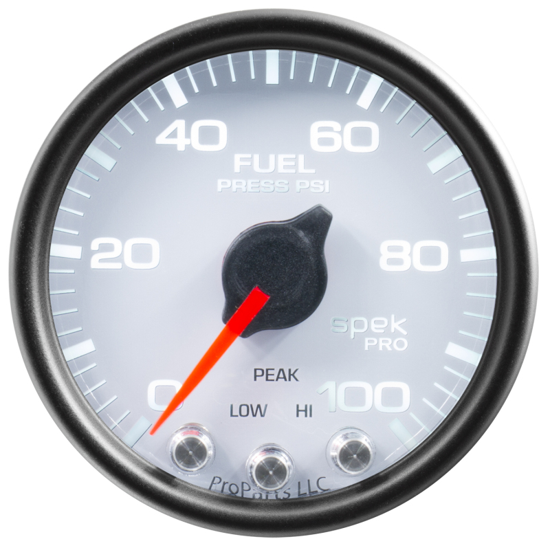 Autometer Spek-Pro Gauge Fuel Press 2 1/16in 100psi Stepper Motor W/Peak & Warn Wht/Blk thumbnail 8