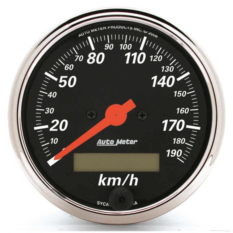 Autometer 3-1/8in Electric 0-190km/h Double Chrome Bezel Speedometer Gauge thumbnail 4
