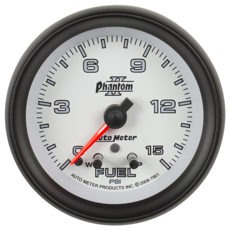 AutoMeter Gauge Fuel Press 2-5/8in. 15PSI Stepper Motor W/ Peak & Warn Phantom II thumbnail 5