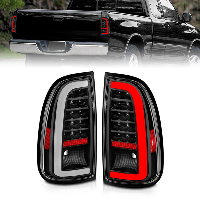 ANZO 00-06 Toyota Tundra LED Taillights w/ Light Bar Black Housing Clear Lens thumbnail 2