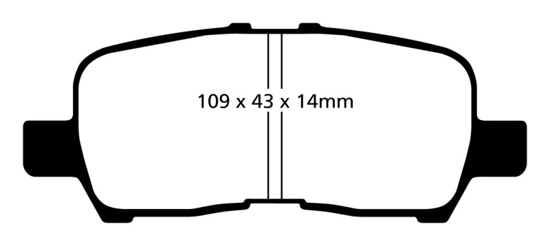 EBC 05-09 Buick Allure (Canada) 3.6 Yellowstuff Rear Brake Pads thumbnail 2