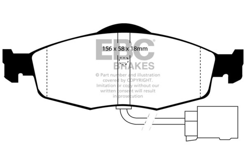 EBC 16-17 Smart Fortwo Ultimax Front Brake Pads thumbnail 5