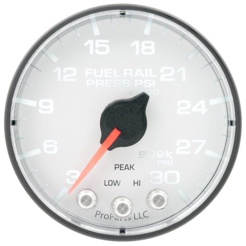 Autometer Spek-Pro 2 1/16in 30KPSI Stepper Motor W/Peak & Warn White/Black Rail Pressure Gauge thumbnail 3