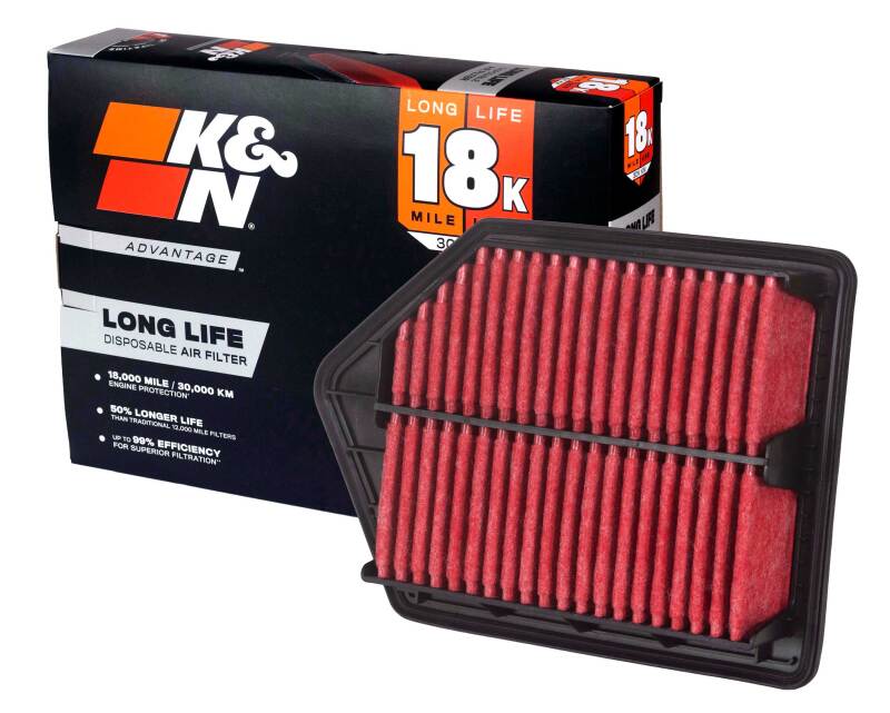 K&N Advantage Air Filter 18K Miles Honda Cr-V L4-2.4L F/I 2010-2011 thumbnail 3