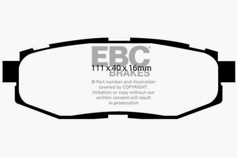 EBC 12+ Scion FR-S 2 Yellowstuff Rear Brake Pads thumbnail 5