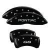 MGP 4 Caliper Covers Engraved Front Pontiac Engraved Rear G8 Black finish silver ch thumbnail 5