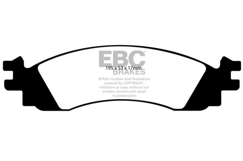 EBC 06-10 Ford Explorer 4.0 2WD Yellowstuff Front Brake Pads thumbnail 6