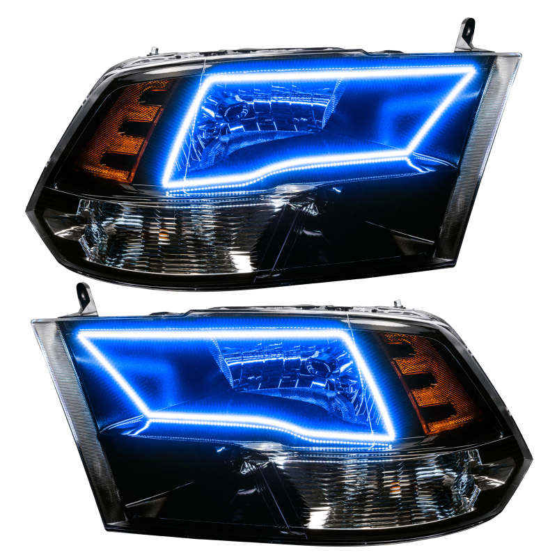 Oracle 09-17 RAM 1500 TRX/SLT Quad Pre-Assembled Headlights - Blk Housing - ColorSHIFT thumbnail 4