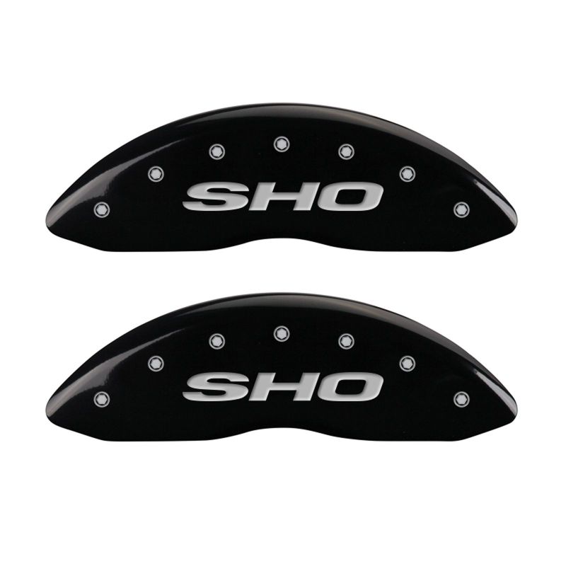 MGP 4 Caliper Covers Engraved Front & Rear SHO Black finish silver ch thumbnail 2