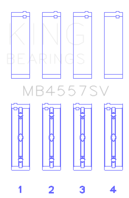 King Engine Bearings Mercedes Benz Om 642.822/36/910/20/30/70 O/S (Size +0.50mm) Main Bearing Set thumbnail 3