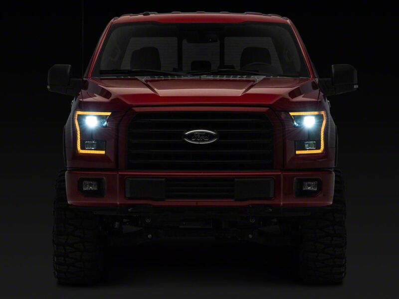 Raxiom 15-17 Ford F-150 LED Projector Headlights with LED Amber DRL- Black Housing- Clear Lens thumbnail 4