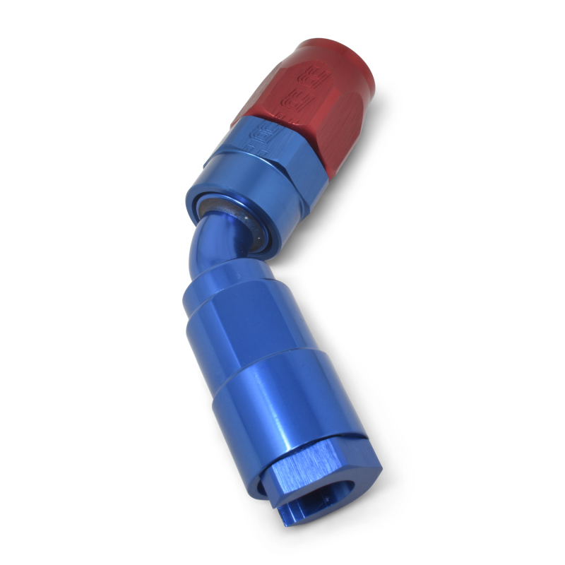 Russell Performance 5/16in SAE Quick Disc Female to -6 Hose Red/Blue 45 Degree Hose End thumbnail 8