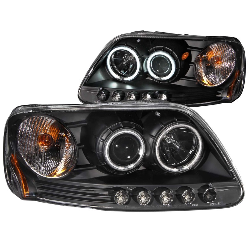 ANZO 1997-2003 Ford F-150 Projector Headlights w/ Halo Black (CCFL) thumbnail 4