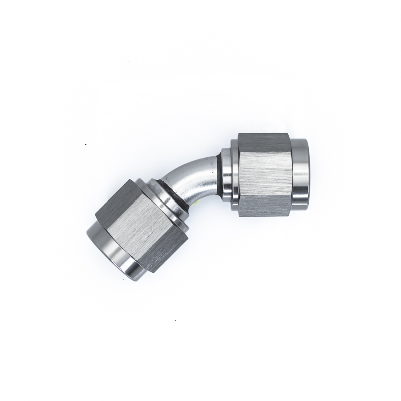DeatschWerks 6AN Flare Female Swivel 45-Degree to 6AN Flare Female Swivel - Anodized Matte Black thumbnail 6