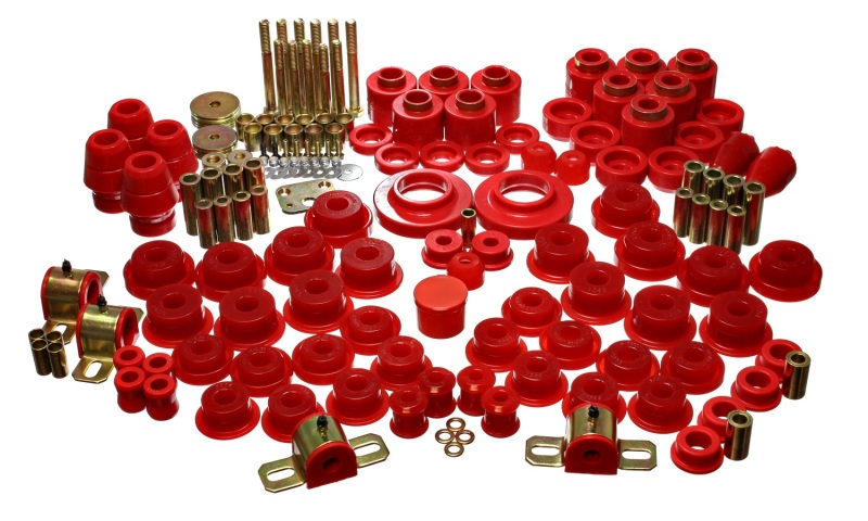 Energy Suspension 97-06 Jeep Wrangler TJ (w/ 1in Body Lift Kit) Red Hyper-Flex Master Bushing Set thumbnail 4