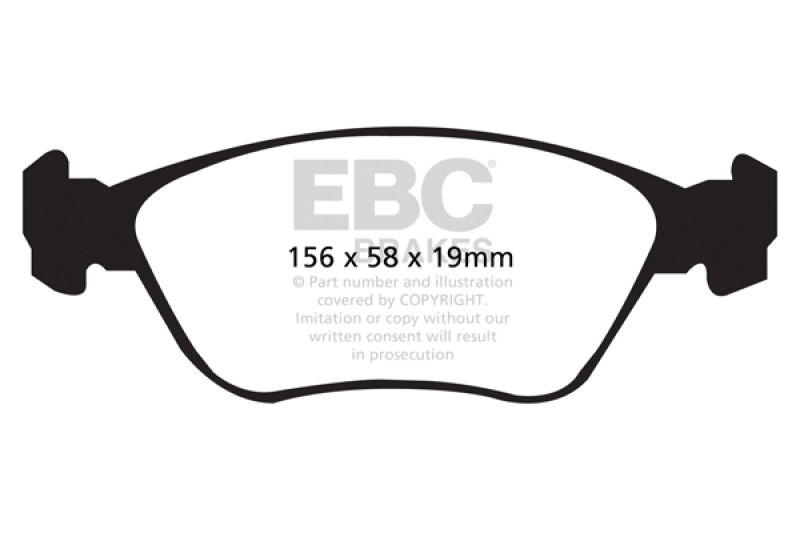 EBC 98-05 Volvo C70 2.3 Turbo T5 (16in Wheels) Ultimax2 Front Brake Pads thumbnail 2