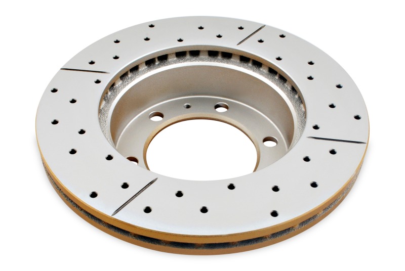 DBA Street Series X-Gold Disc Brake Rotors for 2005-2011 4RUNNER - DBA2714X Rotor, Cross-Drilled, Slotted, X-Gold, Uni-Directional, Toyota, Front, Each thumbnail 5