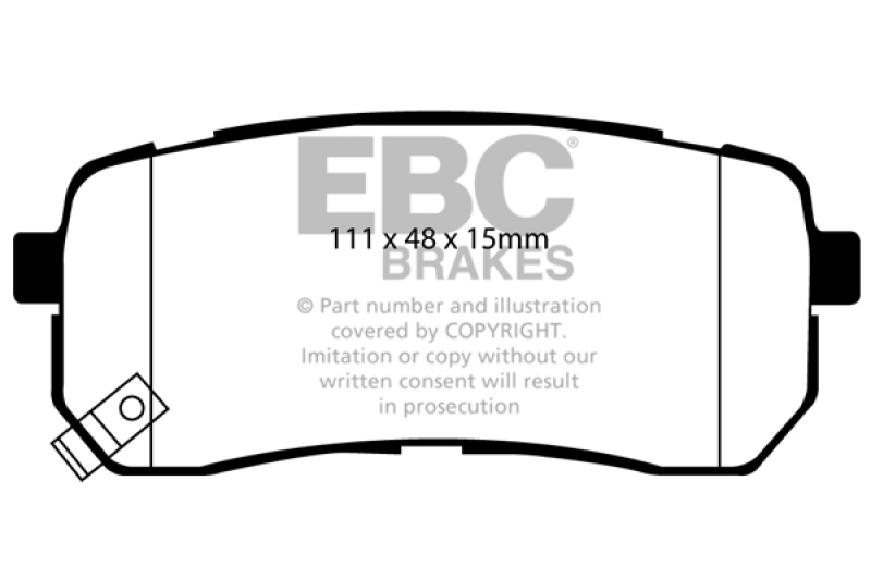 EBC 15+ Kia Sedona 3.3 Ultimax2 Rear Brake Pads thumbnail 3