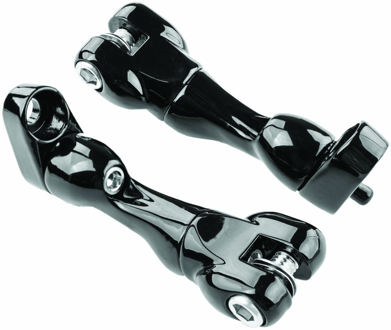 Kuryakyn Adjustable Passenger Peg Mounts for Harley-Davidson Gloss Black