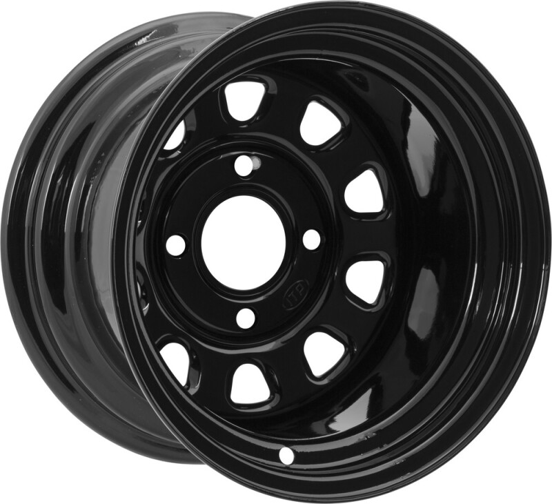 ITP Delta Steel 12x7 / 4x110 BP / 2+5 Offset Black Wheel