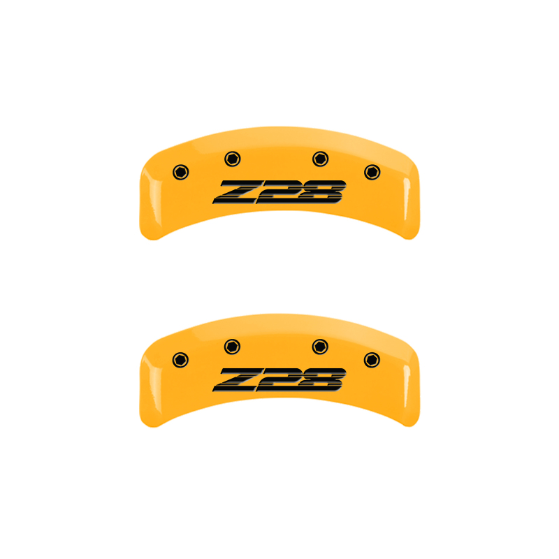MGP 4 Caliper Covers Engraved Front Camaro Rear Z28 Yellow Finish Black Char 1997 Chevy Camaro thumbnail 6