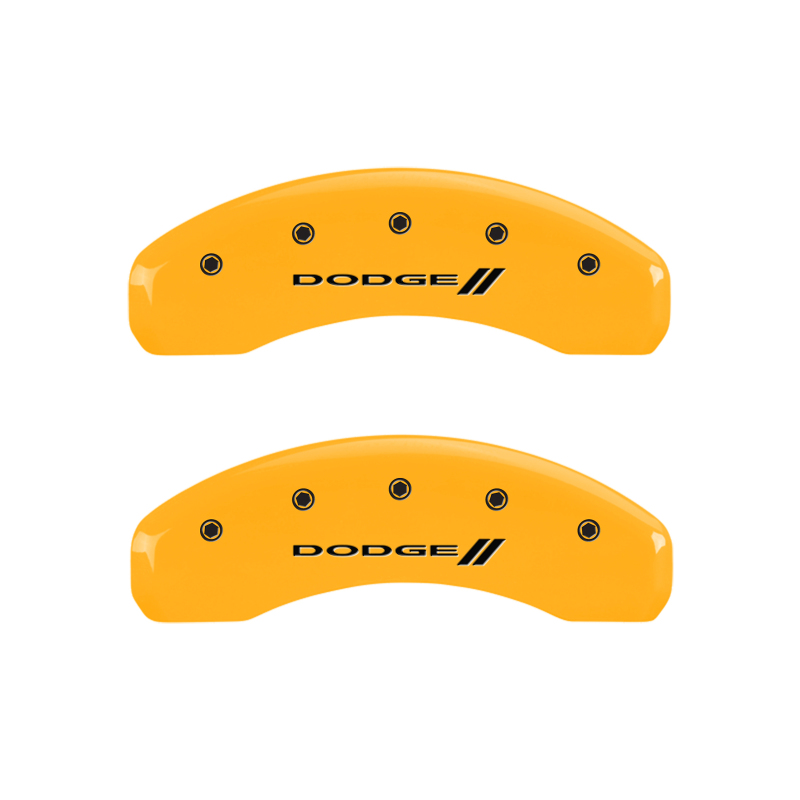 MGP 4 Caliper Covers Engraved F & R Stripes/Dodge Yellow Finish Black Char 2010 Dodge Nitro thumbnail 9