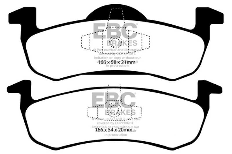 EBC 13+ Lincoln MKT 3.5 Twin Turbo (Performance Brakes) Redstuff Rear Brake Pads thumbnail 5