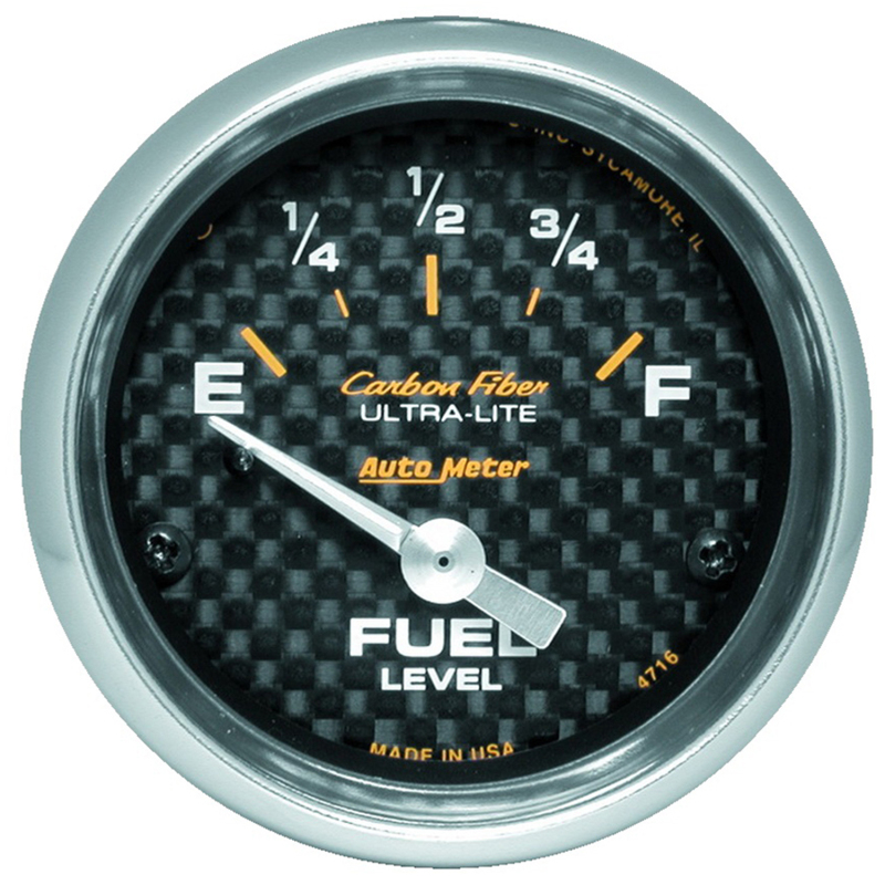 Autometer Carbon Fiber 52mm 240 Empty-33 Full Electronic Fuel Level Gauge thumbnail 4