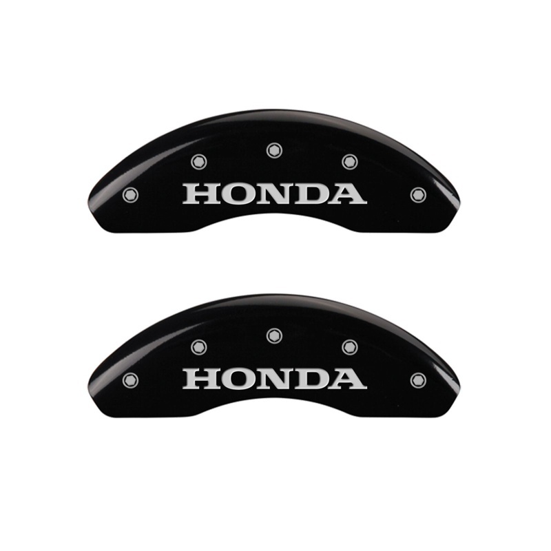 MGP Front set 2 Caliper Covers Engraved Front Honda Black finish silver ch thumbnail 3
