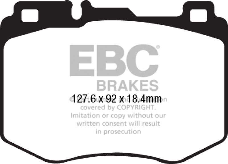 EBC 2016+ Mercedes-Benz GLC300 2.0L Turbo Ultimax2 Front Brake Pads thumbnail 3