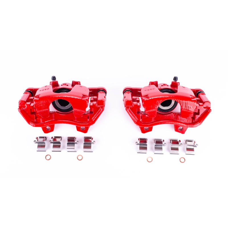 Power Stop 2018 Jeep Wrangler Rear Red Calipers w/Brackets - Pair thumbnail 2