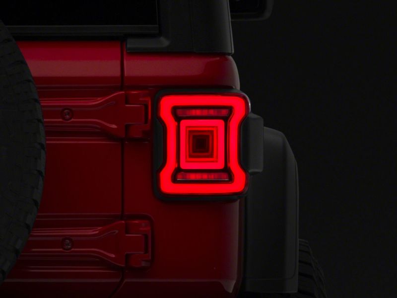 Raxiom 18-23 Jeep Wrangler JL Horizon LED Tail Lights- Black Housing- Red Lens thumbnail 4