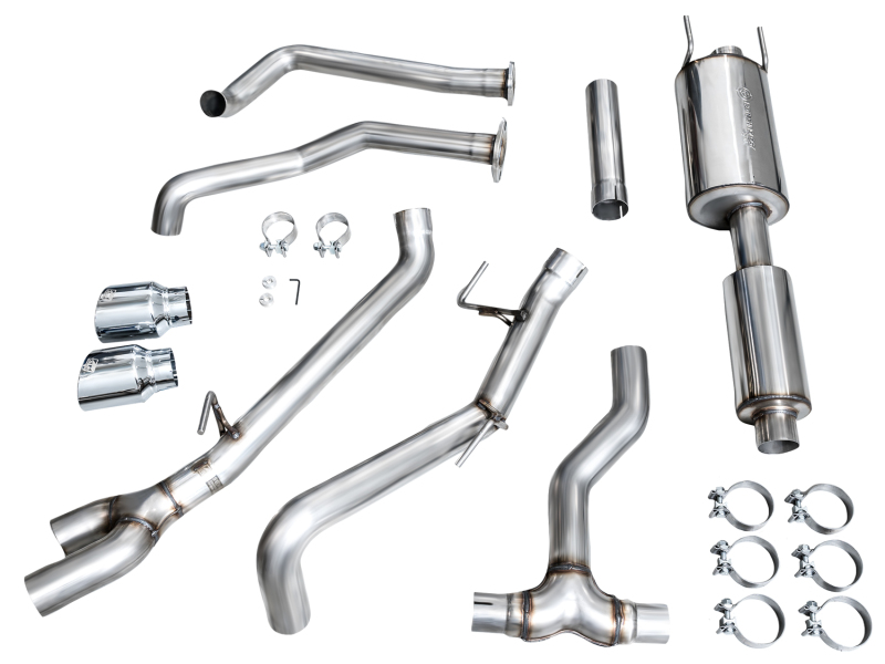 AWE Tuning 0FG Exhaust for 3rd Gen Toyota Tundra - Dual Chrome Silver Tips thumbnail 7