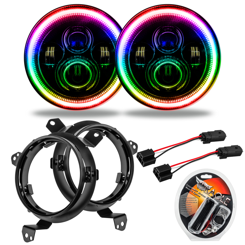 Oracle Jeep Wrangler JL/Gladiator JT 7in. High Powered LED Headlights (Pair) ColorSHIFT thumbnail 4