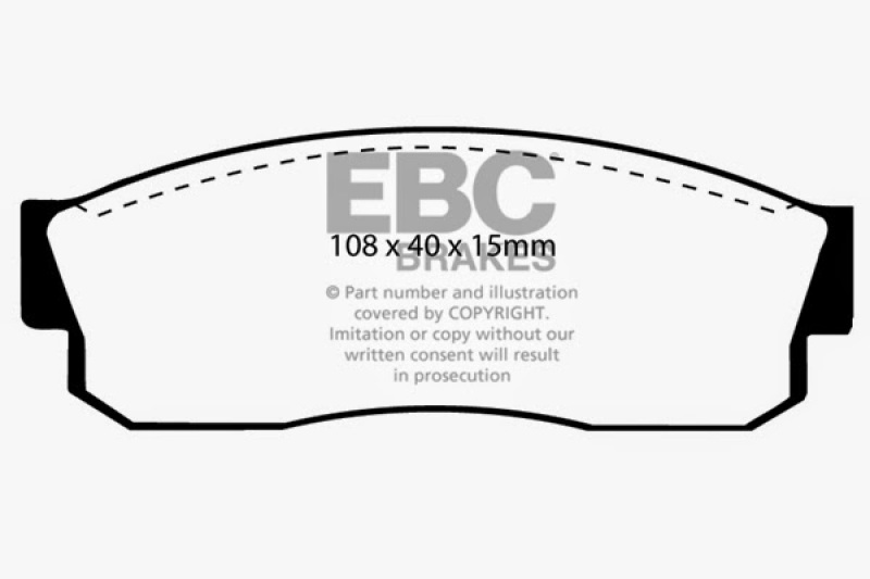 EBC 83-86 Nissan Pulsar 1.5 Turbo Greenstuff Front Brake Pads thumbnail 3
