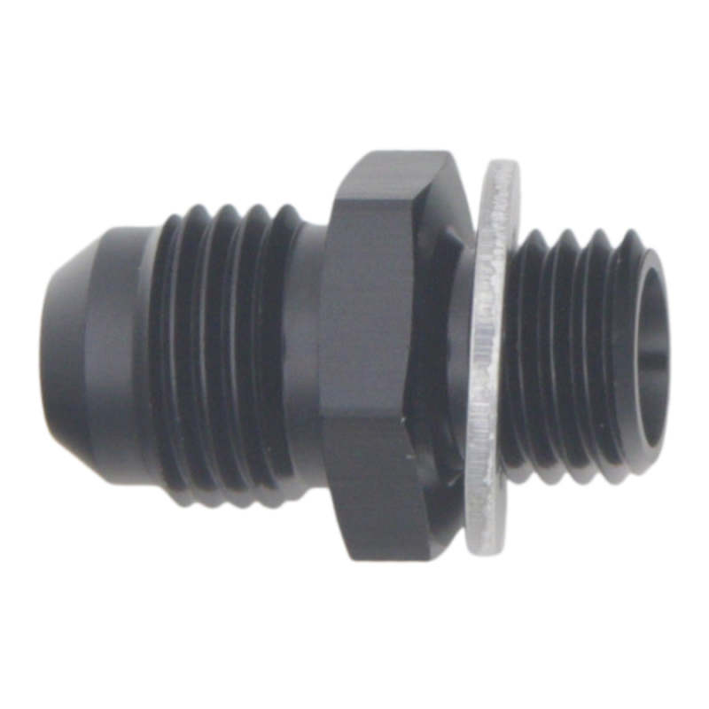 DeatschWerks 6AN Male Flare to M12 X 1.5 Male Metric Adapter (Incl Washer) - Anodized Matte Black thumbnail 2