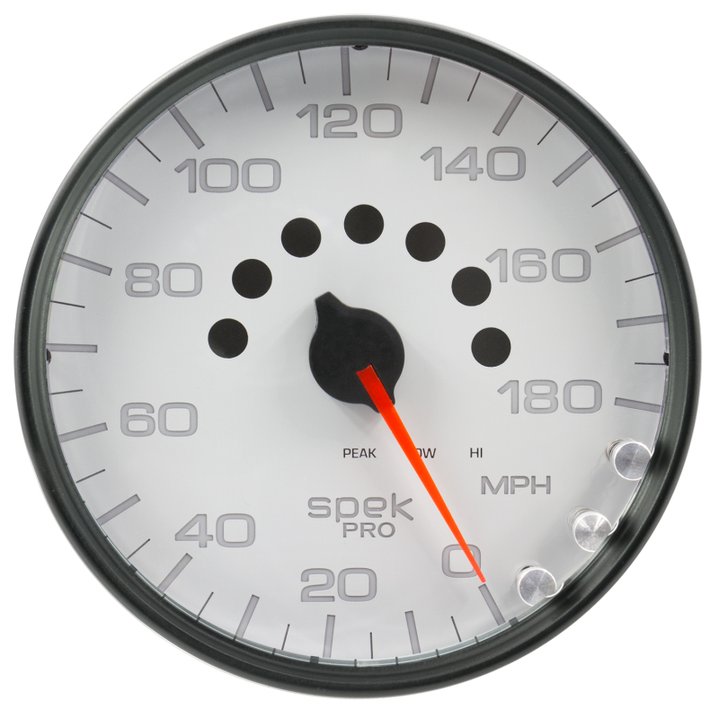 Autometer Spek-Pro Gauge Speedometer 5in 180 Mph Elec. Programmable White/Black thumbnail 4