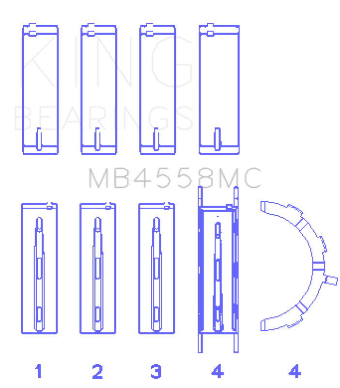King Engine Bearings Ford Ecoboost 2.7L V6 (Size 0.25) Main Bearing Set
