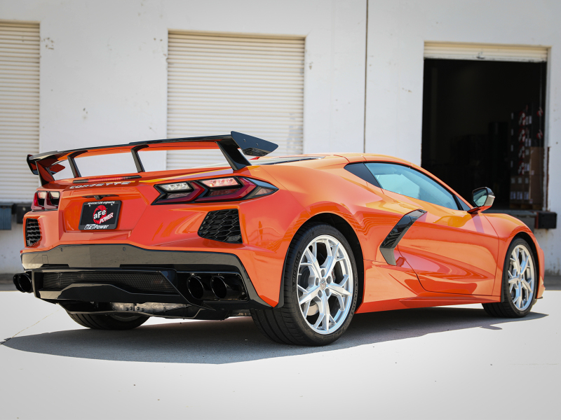 aFe MACH Force-Xp 3in to 2-1/2in 304SS Cat-Back (No Muff.) 2020 Chevy Corvette (C8) 6.2L - Black Tip thumbnail 6
