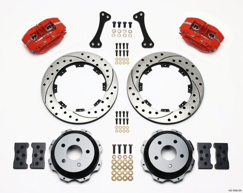 Wilwood Dynapro Rear Kit 12.19in Drilled Red Subaru Impreza WRX