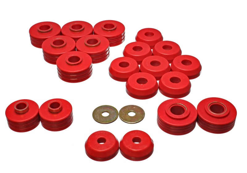 Energy Suspension 80-96 Ford Bronco 4WD Red Body Mount Set thumbnail 5