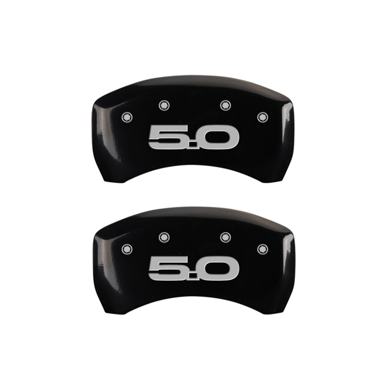MGP 4 Caliper Covers Engraved Front 2015/Mustang Engraved Rear 2015/50 Black finish silver ch thumbnail 9