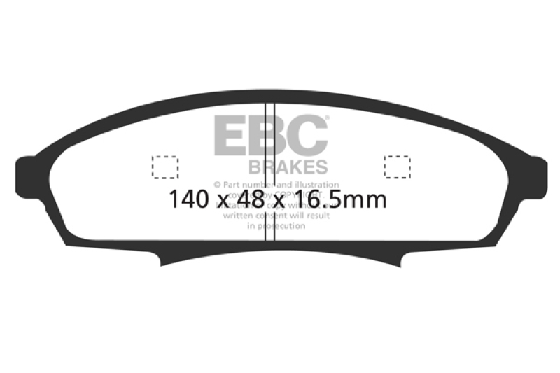 EBC 88-90 Buick Regal 2.8 Ultimax2 Front Brake Pads thumbnail 2
