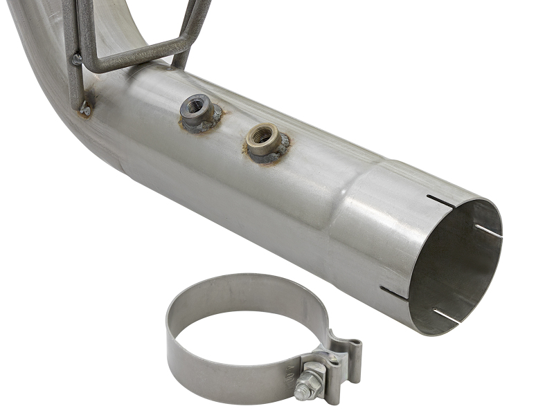 aFe ATLAS 4in DPF-Back Alum Steel Exhaust System w/Dual Exit Polished Tip 2017 GM Duramax 6.6L (td) thumbnail 9
