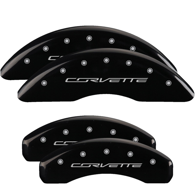 MGP 4 Caliper Covers Engraved Front & Rear C7/Corvette Black finish silver ch thumbnail 5